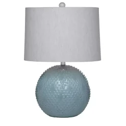 Kirklands Home Blue Beaded Globe Table Lamp Gray Clearance