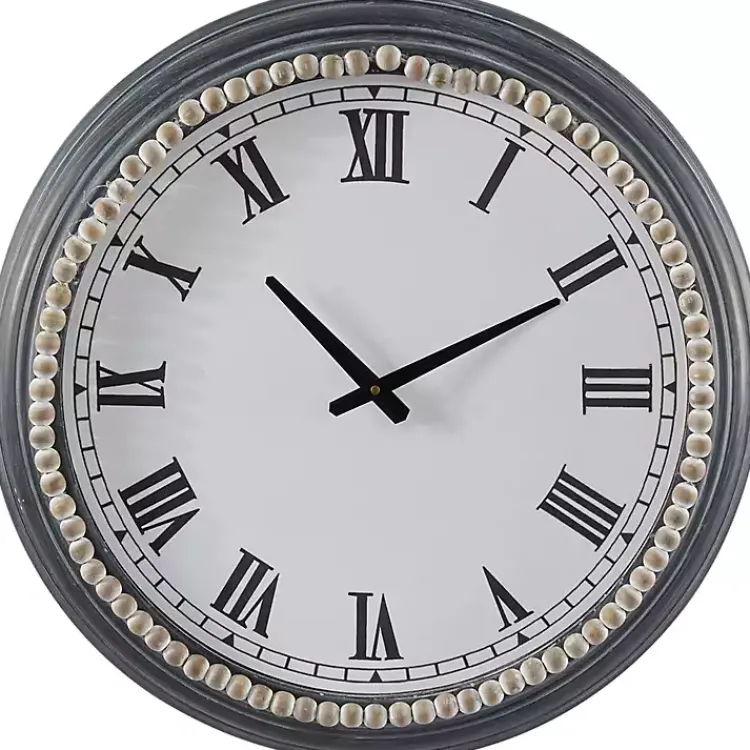 Kirklands Home Blue Beaded Roman Numeral Clock Clearance