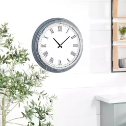 Kirklands Home Blue Beaded Roman Numeral Clock Clearance