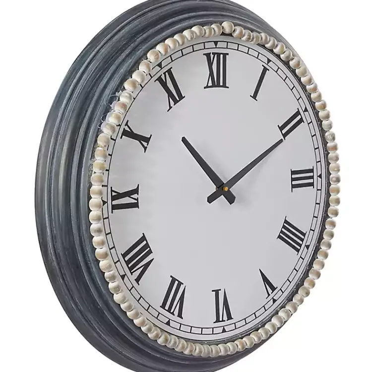 Kirklands Home Blue Beaded Roman Numeral Clock Clearance