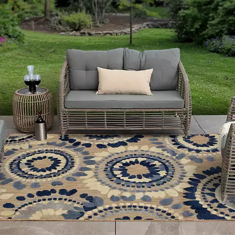 Kirklands Home Blue Bliss Bay Outdoor Area Rug, 6x9 Sale