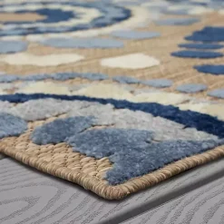 Kirklands Home Blue Bliss Bay Outdoor Area Rug, 7x10 New