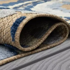 Kirklands Home Blue Bliss Bay Outdoor Area Rug, 7x10 New