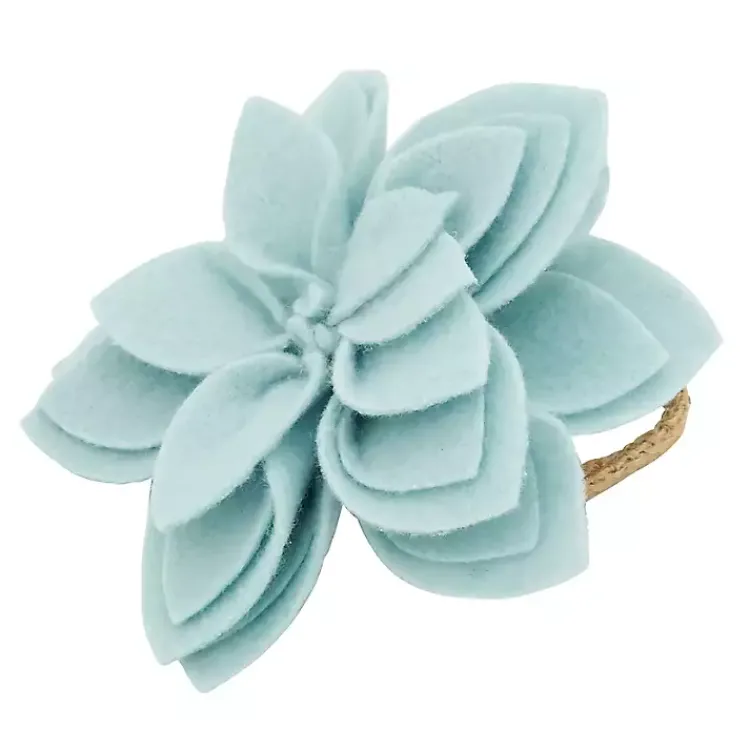 Kirklands Home Blossom Napkin Rings, Set of 4 Blue Sale