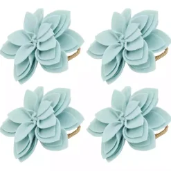 Kirklands Home Blossom Napkin Rings, Set of 4 Blue Sale