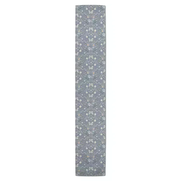 Kirklands Home Botanical Butterfly Table Runner, 72 in. Blue Best