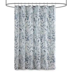 Kirklands Home Blue Botanical Microfiber Shower Curtain Best
