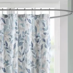 Kirklands Home Blue Botanical Microfiber Shower Curtain Best