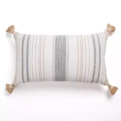 Pillows>Kirklands Home Blue Breezy Stripes Lumbar Pillow