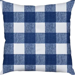 Kirklands Home Blue Buffalo Check Outdoor Pillow, 22 in. Sale