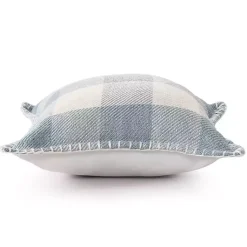 Kirklands Home Blue Buffalo Check Stitched Outdoor Throw Pillow Clearance