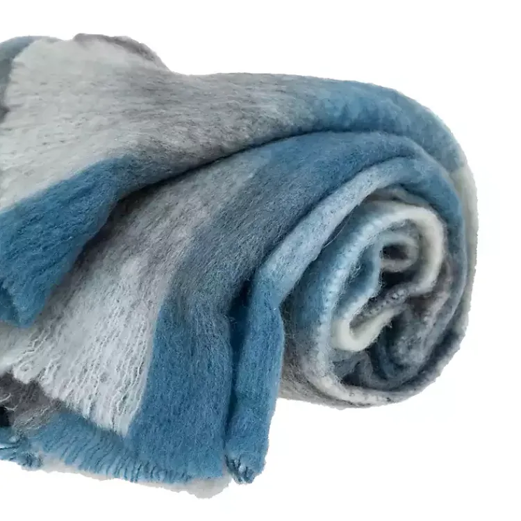 Blankets & Throws>Kirklands Home Blue Buffalo Check Wool Handloomed Throw