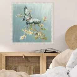 Kirklands Home Blue Butterfly Framed Canvas Art Print Discount