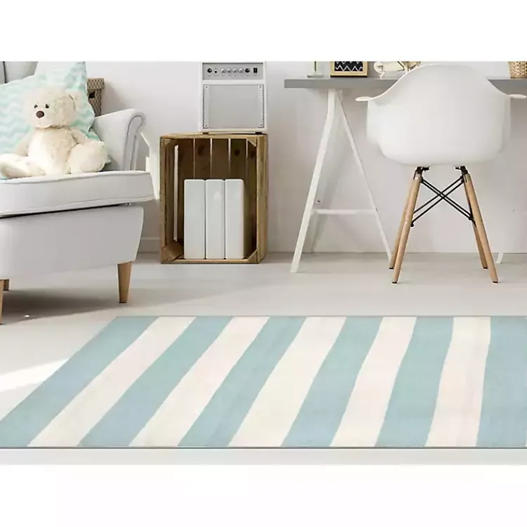 Kirklands Home Blue Cabana Stripe Indoor/Outdoor Area Rug, 7x9 Hot