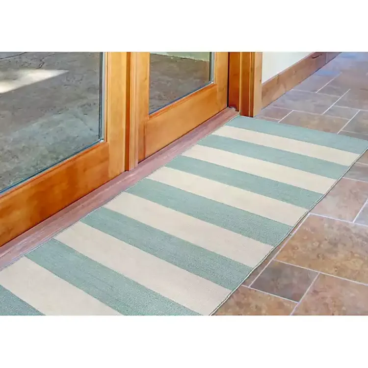 Kirklands Home Blue Cabana Stripe Indoor/Outdoor Runner, 2x8 Online