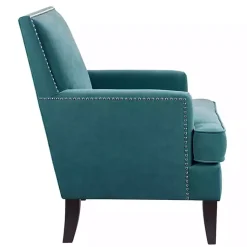Kirklands Home Carlton Accent Chair with Nailhead Trim Blue Outlet