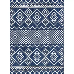 Kirklands Home Blue Cassie Global Outdoor Area Rug, 5x8