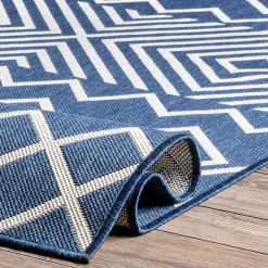 Kirklands Home Blue Cassie Global Outdoor Area Rug, 5x8