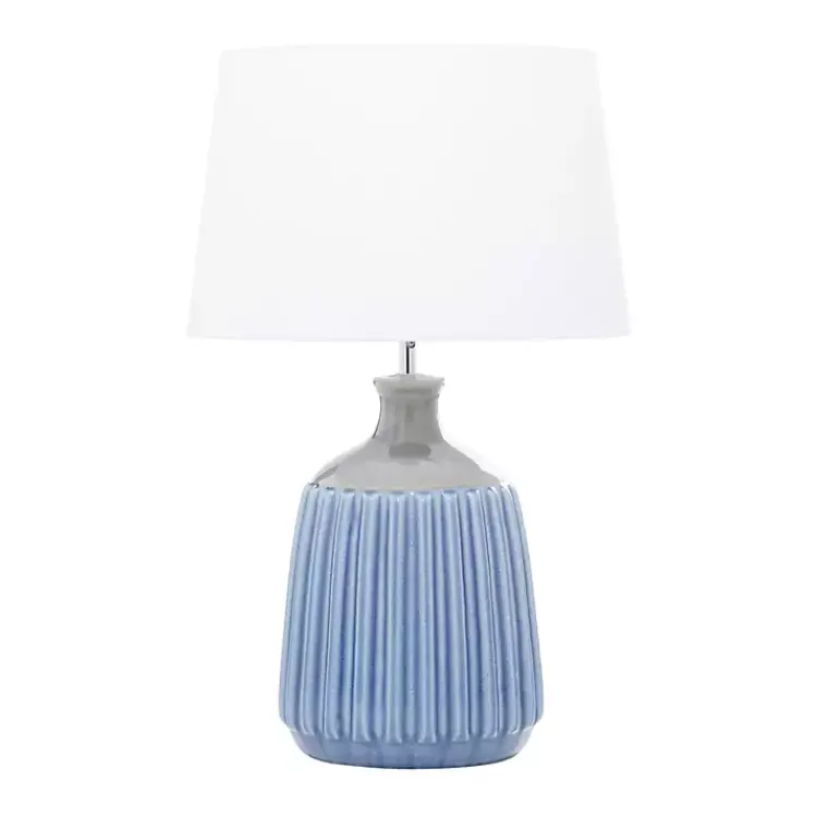 Kirklands Home Blue Ceramic Breeze Table Lamp White Hot