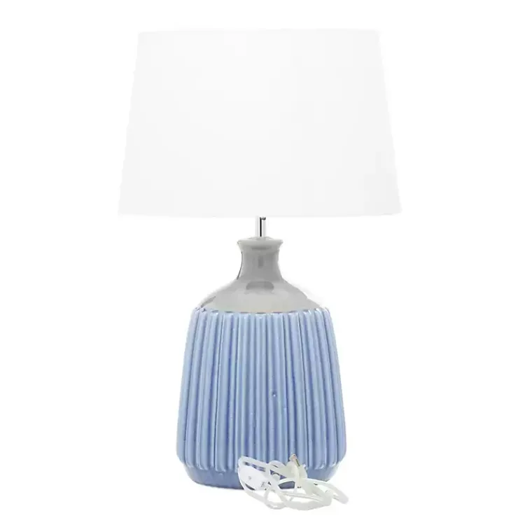 Kirklands Home Blue Ceramic Breeze Table Lamp White Hot