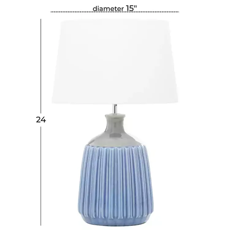 Kirklands Home Blue Ceramic Breeze Table Lamp White Hot