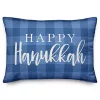 Hanukkah Decorations>Kirklands Home Blue Check Happy Hanukkah Accent Pillow