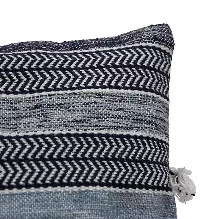 Kirklands Home Chevron Woven Outdoor Pillow Blue Discount