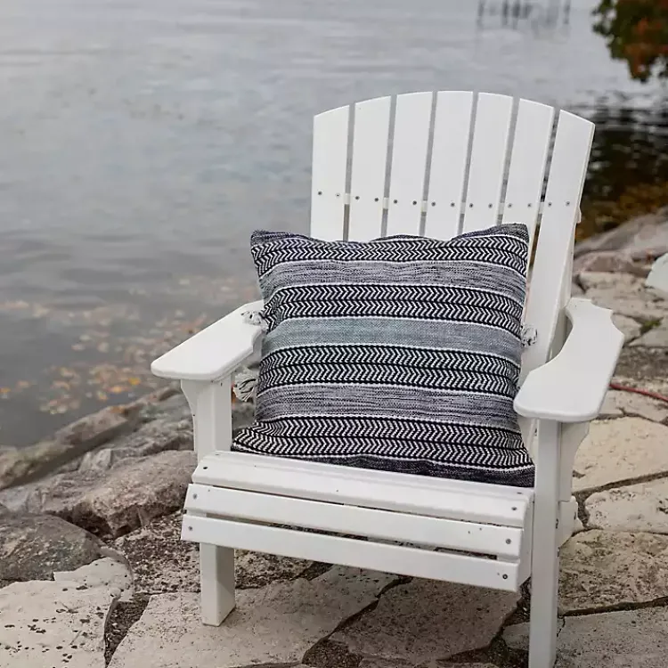Kirklands Home Chevron Woven Outdoor Pillow Blue Discount