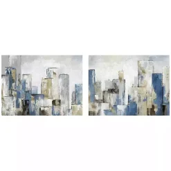 Kirklands Home Blue City Canvas Art Prints, Set of 2 Best