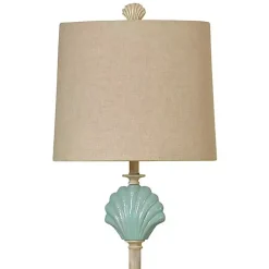 Kirklands Home Blue Clamshell Gili Floor Lamp Tan Hot