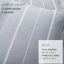 Kirklands Home Classic Stripe 3-pc. Full/Queen Comforter Set Blue Sale