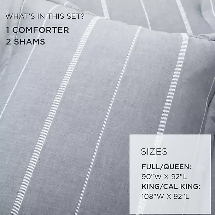 Kirklands Home Classic Stripe 3-pc. Full/Queen Comforter Set Blue Sale