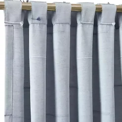 Kirklands Home Clipped Stripe Curtain Panel Set, 84 in. Blue Best