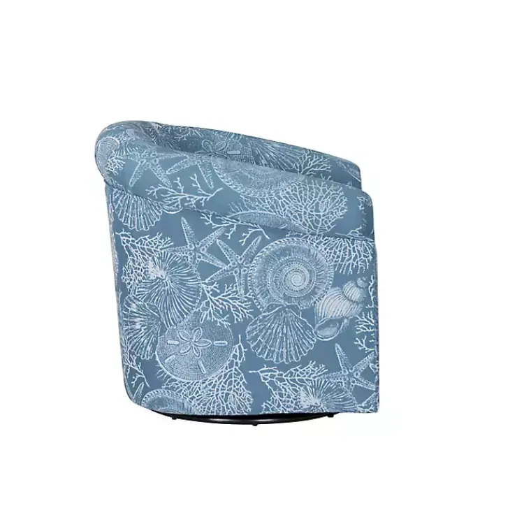 Kirklands Home Coastal Bonnie Swivel Accent Chair Blue Clearance