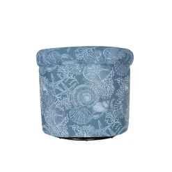 Kirklands Home Coastal Bonnie Swivel Accent Chair Blue Clearance