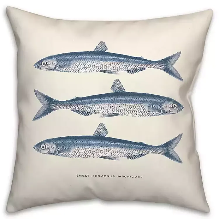 Kirklands Home Blue Coastal Fish Outdoor Pillow Sale