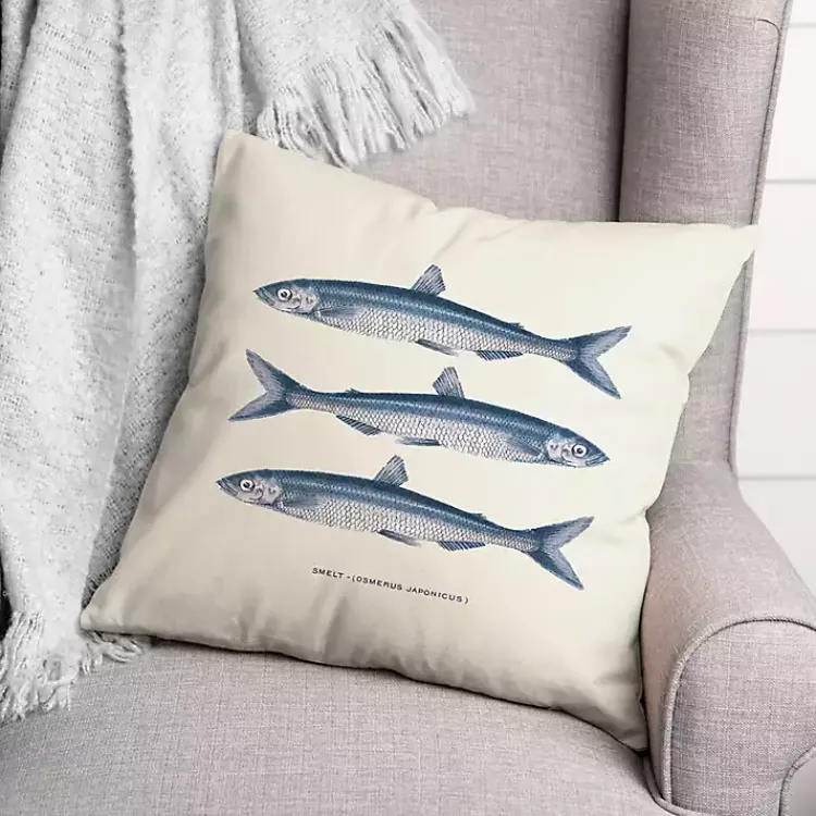 Kirklands Home Blue Coastal Fish Outdoor Pillow Sale