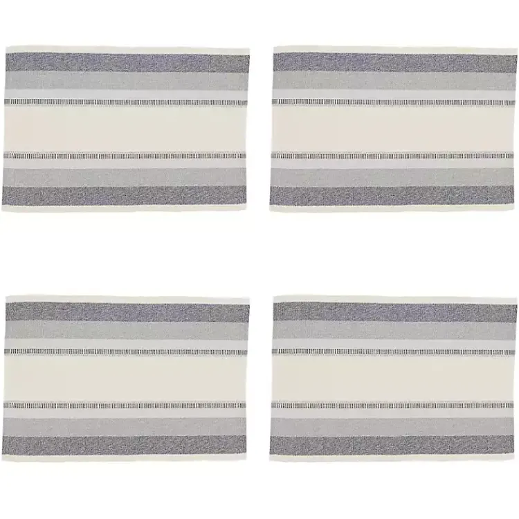 Kirklands Home Blue Coastal Ribbed Striped Placemats, Set of 4 Sale