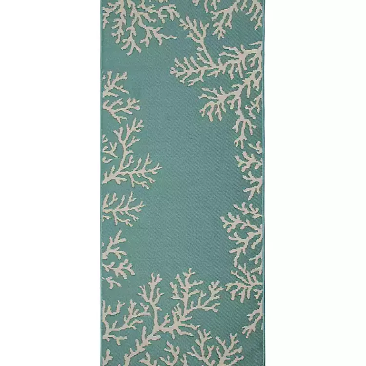 Kirklands Home Coral Indoor/Outdoor Runner, 1x4 Blue Best