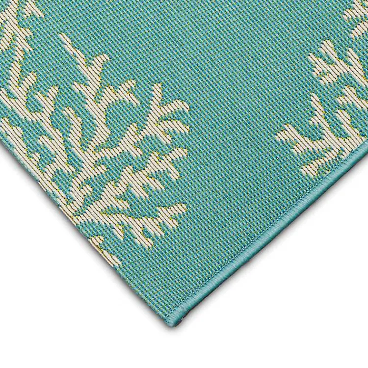 Kirklands Home Coral Indoor/Outdoor Runner, 1x4 Blue Best