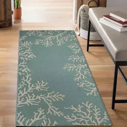 Kirklands Home Coral Indoor/Outdoor Runner, 1x4 Blue Best