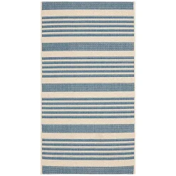 Kirklands Home Courcy Transitional Outdoor Accent Rug Blue Hot