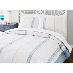 Kirklands Home Cream Mason King 3-pc. Comforter Set Blue Outlet
