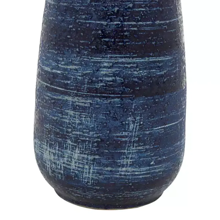 Vases>Kirklands Home Crosshatch Triple Handle Ceramic Vase, 17 in. Blue