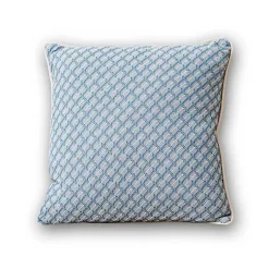 Pillows>Kirklands Home Cross-stitch Woven Pillow Blue