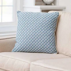 Pillows>Kirklands Home Cross-stitch Woven Pillow Blue