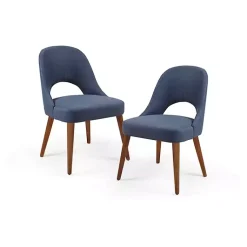 Kirklands Home Cut-Out Pecan Wood Dining Chairs, Set of 2 Blue Online