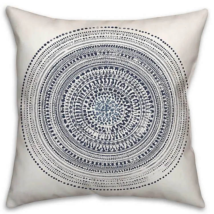 Kirklands Home Blue Dash Circle Pattern Outdoor Pillow Online
