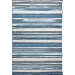 Kirklands Home Dhurri Stripe Indoor/Outdoor Area Rug, 7x9 Blue