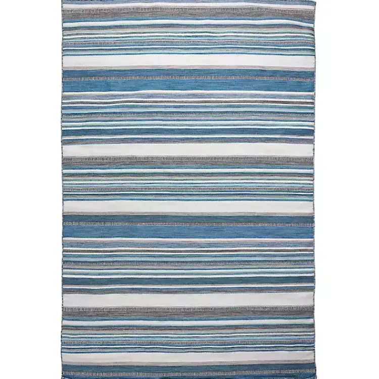 Kirklands Home Dhurri Stripe Indoor/Outdoor Area Rug, 7x9 Blue